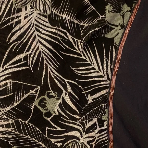 We The Free Black Green & Orange Floral Flowy Short Sleeve Top - Picture 5 of 6